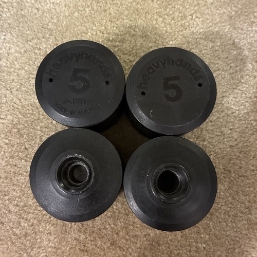 Vintage AMF Heavyhands 5 lbs Aerobic Weights Set of 4 Black Made In Austria
