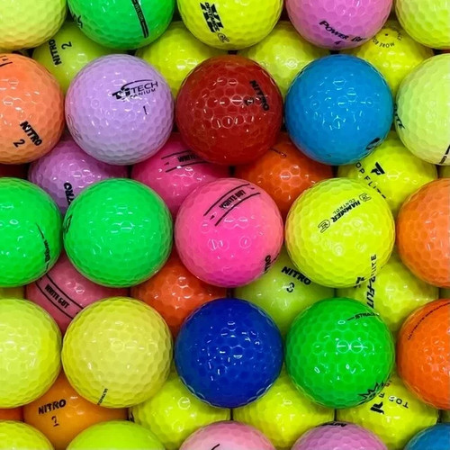 50 Bright Color Used Golf Balls 5A Mint Condition FREE SHIPPING