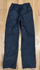 Columbia Youth Kids Size L Black Omni-Tech Waterproof Rain/Wind Pants Adj Cuffs