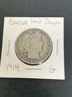 1914 Barber Half Dollar. Ultra Rare. Low Mintage 124k - Key Date. G