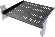 1U Server Rack Shelf, Universal Vented Rack Mount Cantilever Tray Deep Adjustabl