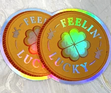Dutch Bros Coffee Sticker 2025 Holographic Feelin’ Lucky Gold Coins St Patricks