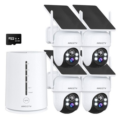 ARCCTV WLAN Solar Funk Video Überwachungssystem Set 4MP Solar Kamera Außen
