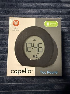 Capello Toc Round Digital Alarm Clock CA-9 Black Backlight Inspirational NIB