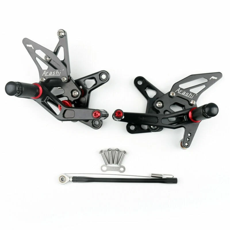 Repose pieds commandes reculées noir pour Kawasaki ZX6R ZX-6R 2007-2008 Black A' - Photo 2/4