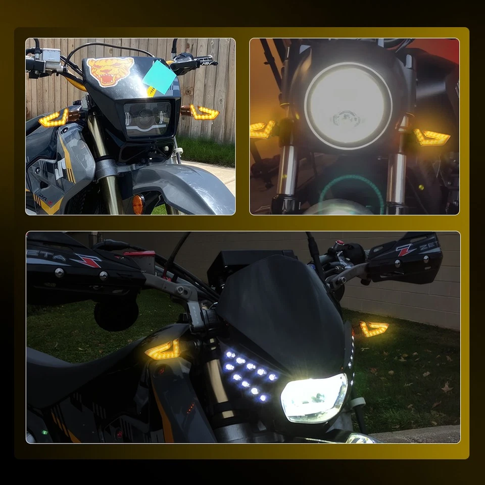 4x Luces intermitentes ámbar para moto Suzuki DRZ400SM DR650SE LED señales de giro Foto 4 de 4