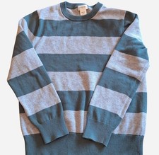 J.Crew Crewcuts. Boy's Size 8/9 Pullover Sweater. Green and Grey Stripes.