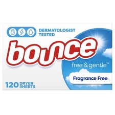 Bounce Free Fabric Softener Dryer Sheets 120 Count Hypoallergenic No Dyes