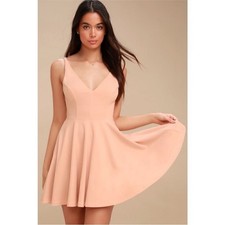 Lulus Darling Delight skater dress blush pink women’s Small New w/tags coquette