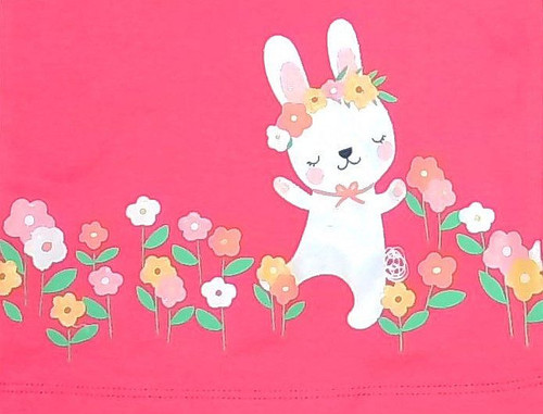 Toddler Girl's 4-Piece Easter Bunny Spring Floral Pajama Shorts, Pants Set - Picture 2 of 4