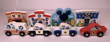Melissa & Doug Disney Mickey Mouse Wooden Vehicles Buildings 8 Pieces
