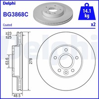 2X Delphi Bremsscheibe BG3868C FüR Ford Volvo Focus MAX C30 V40 525 526 DM2 3 2