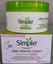 Simple Kind to Skin Vital Vitamin Day Cream 50ml 1.7oz Exp 10/2027