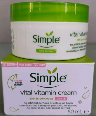 #ad Simple Kind to Skin Vital Vitamin Day Cream 50ml 1.7oz Exp 10 2027 $12.97