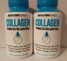 NutritionWorks® Hydrolyzed Collagen 500mg 90 Tabs Exp 10/2027