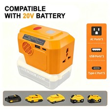 For DeWalt 20V Battery Power Inverter, 200W AC 220V  USB/Type-C PD