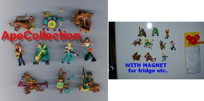Seltene Set 10 Mini Figure Von Scooby Doo Shaggy Velma Daphne Mit Magnet
