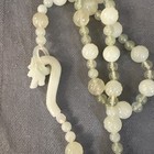 Vintage Chinese Hand Carved Beaded Green Jade Necklace with Dragon Closure 28” — photo 2