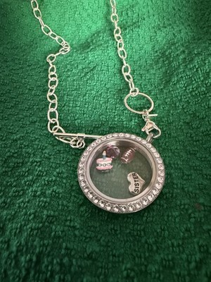 Authentic Origami Owl Living Locket Necklace with Charms Ex Shape