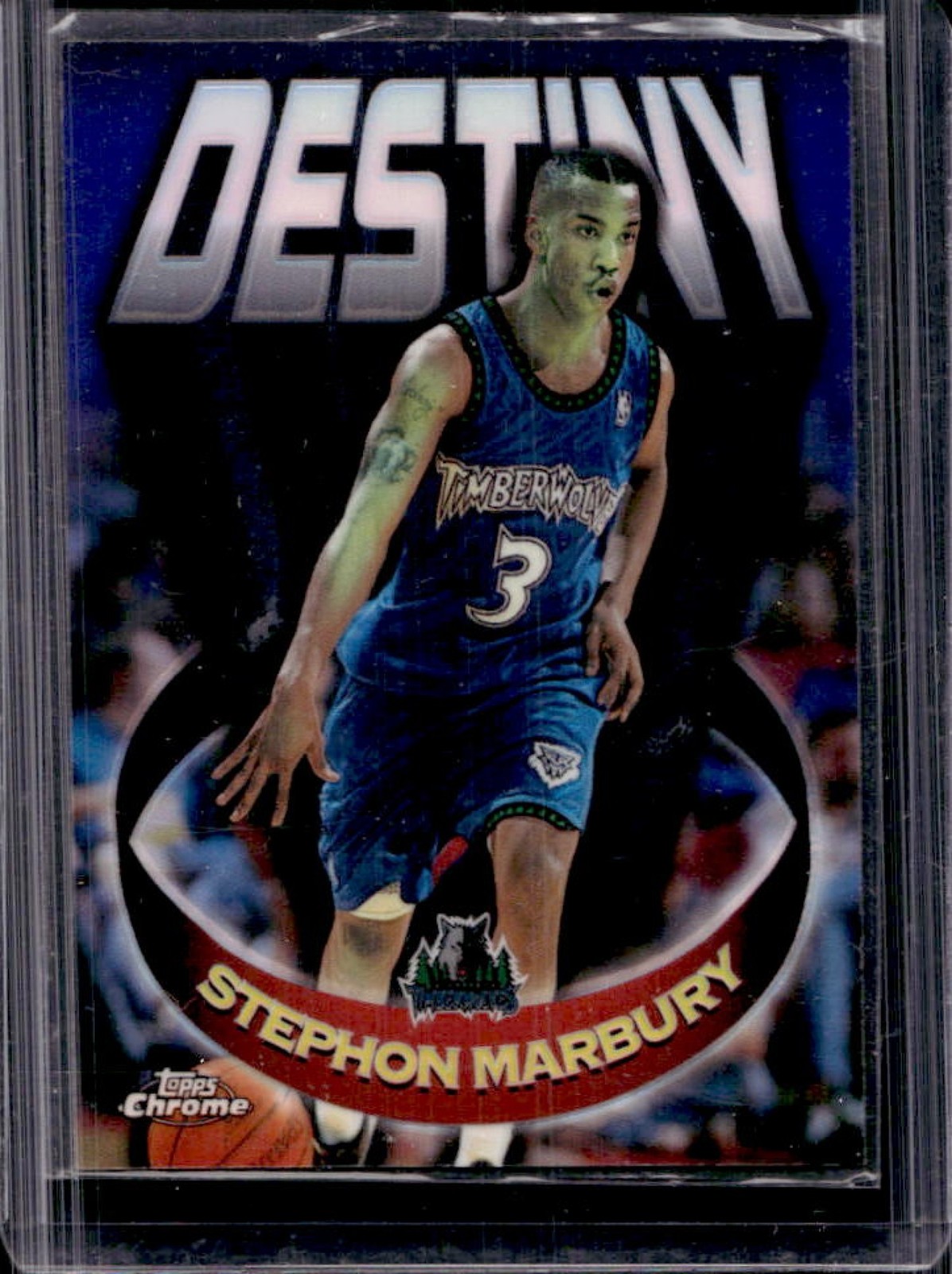 1997-98 Topps Chrome Stephon Marbury Destiny Refractor #D10 Timberwolves