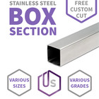 STAINLESS STEEL BOX SECTION-VARIOUS LENGTH/DIAMETER/WALL SIZE-FREE CUSTOM CUT