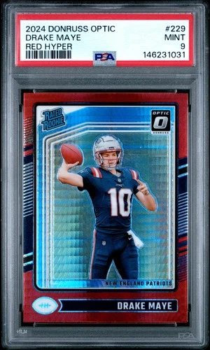 2024 PANINI DONRUSS OPTIC RED HYPER #229 DRAKE MAYE ROOKIE RC PSA 9