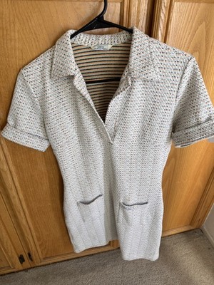 Vintage 90s GUESS An American Tradition Knit Polo Mini Dress Split V-Neck Retro 