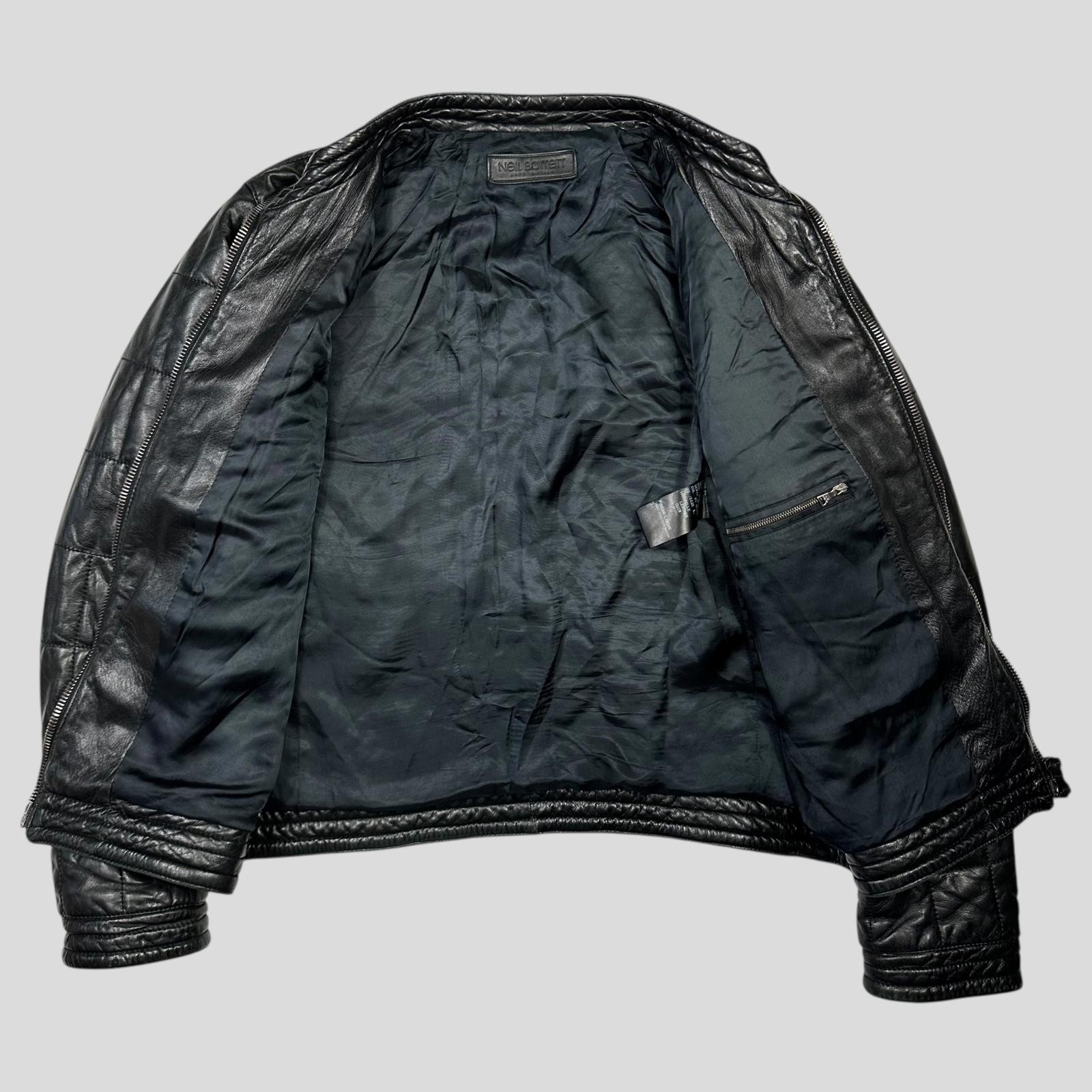 Neil Barrett 00’s Lambskin Leather Moto Puffer Jacket - M/L image 8