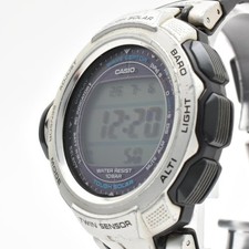 CASIO PRO TREK PRW-500J Wristwatch Solar Radio Controlled Black Dial Working
