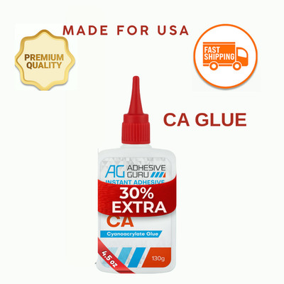 Adhesive Guru Cyanoacrylate (CA) Super Glue (4.5 oz) for Plastic, Metal, Leather