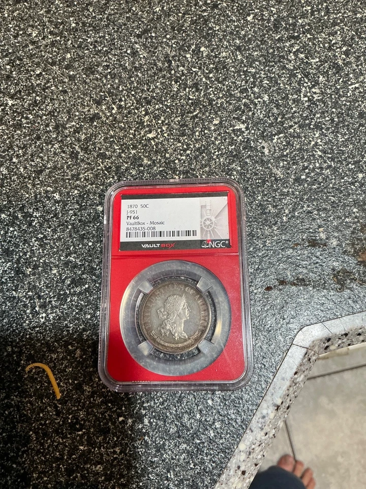 Pieza de 50 céntimos 1870 pieza patrón J-951. PF -66 Foto 4 de 4