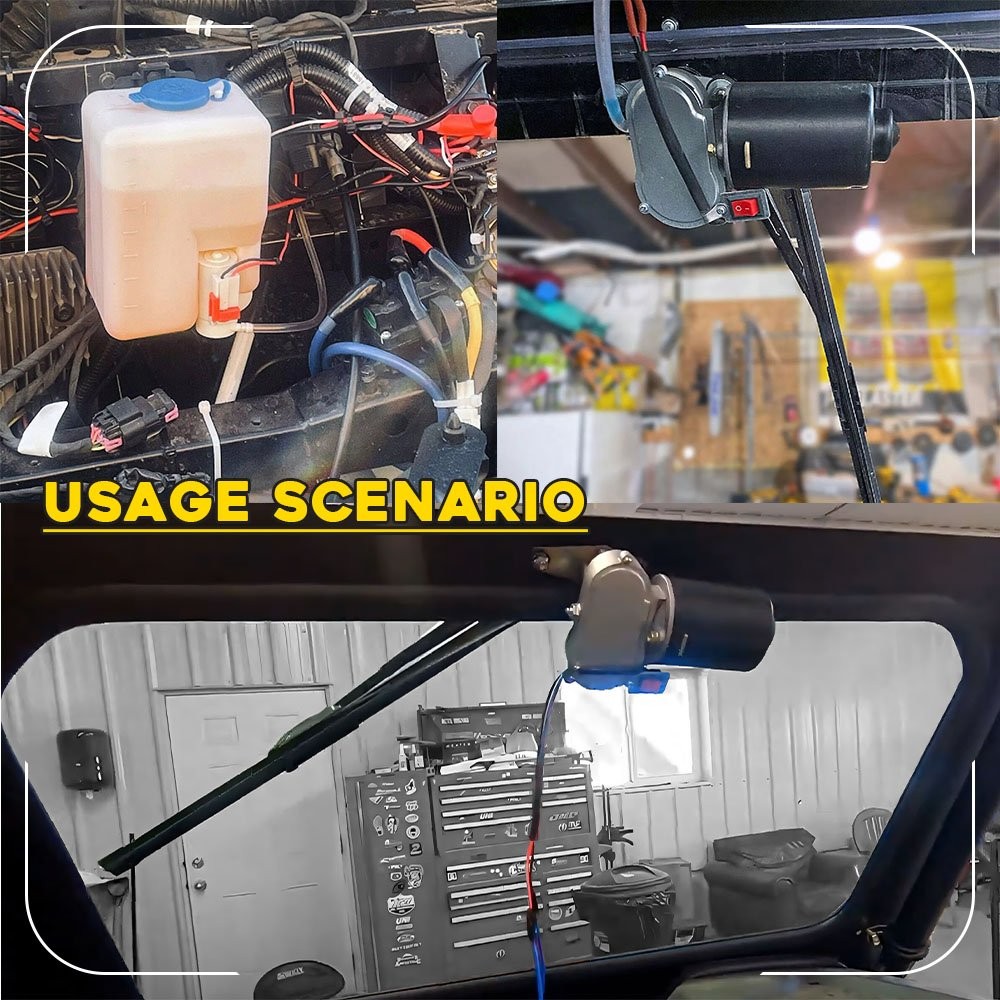 Windshield Electric Motor Wiper Kit + Wiper Switch Rocker For Polaris Ranger RZR thumbnail 16