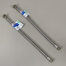 PLUMBSHOP 2 PACK Faucet Connector Stainless Steel Braid 3/8" 13/8" FIP PLS1-16K