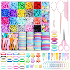 Hair Accessories for Girl, 1543 Pcs Elastic Hair Rubber Bands Set 20 Colors Elas