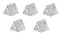 Equilateral Glass Prism 38x38mm Set of 5 Physics Optics Lab Experiment
