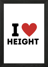 I Love Höhe einfaches Herz gerahmtes Wandbild Poster Leinwanddruck Bild