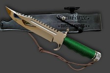 Custom Handmade Rambo First Blood Rescue Replica Bowie Knife with Sheath