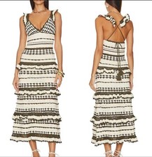 NWT! $1,150 ZIMMERMANN Devi Crochet Frill dress maxi ruffle Size 0