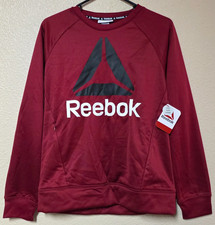 Reebok Boys Biking Red Fleece Crewneck Pullover Sweatshirt Size XL 14-16 NEW