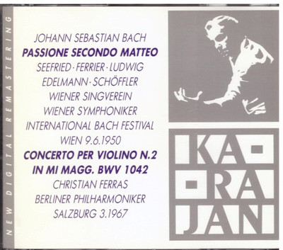 Bach: Matthäuspassion, Violinkonzert Nr. 2 / Karajan, Ferras - CD