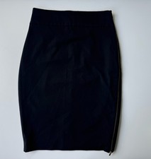 Express Black Solid Straight Pencil Skirt Knee Length Zip Closure Zipper Size M