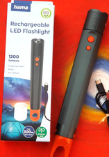 Hama 228607 LED-TASCHENLAMPE 1.200 Lumen  Metallgeh&auml;use Akku  FLX1200-C Grau