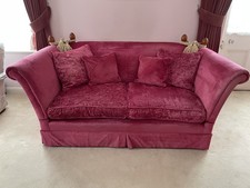 Fabulous Laura Ashley Langham Sofa, 2 Seater, Villandry Velvet Cerise, RRP £1550
