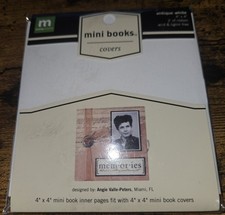 Making Memories Mini Book Cover 4" x 4" w/ 3" Ribbon to match