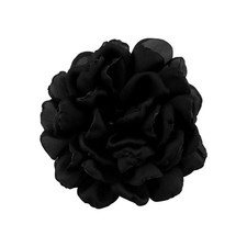 Black Flower Brooches Large Silk Lapel Pin Elegant Camellia Flower Brooch Pins f