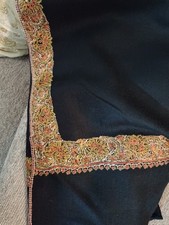 Black KASHMIRI MICRO HAND EMBROIDERED DAUR SHAWL PASHMINA 14 DESIGN CHOICE