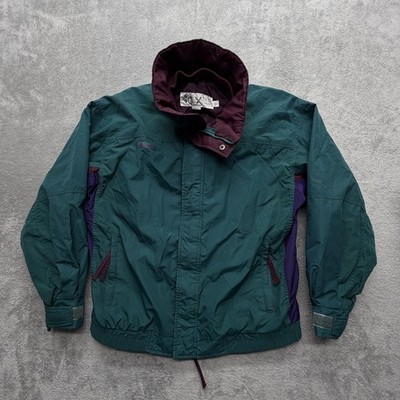Vintage Columbia Bugaboo Jacket Mens Small Green Colorblock Windbreaker 80s