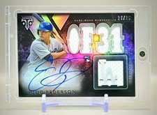 Joc Pederson 2015 Topps Triple Threads ONYX Rookie Game-Used Jersey Auto RC #/35