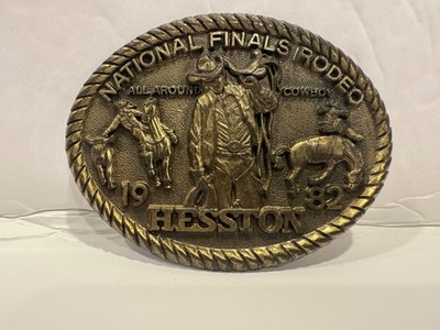 Rare 1982 Hesston NFR National Finals Rodeo Cowboys Western Belt Buckle