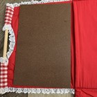 Cloth Casserole Carrier Wooden Handles Gingham Print With Lace Masonite Bottom — photo 8